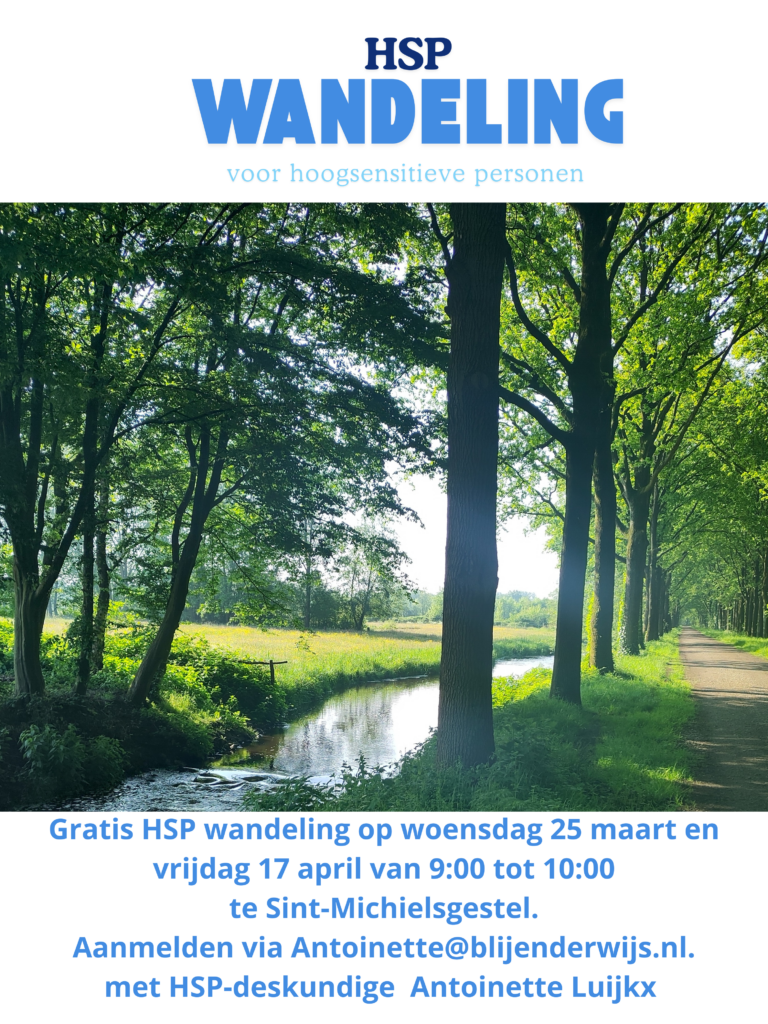 HSP-wandelingen op woensdag 25 maart en vrijdag17 april van 900 tot 1000 in Park Lingezegen te Sint-Michielsgestel